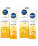 Nivea Sun UV Face Anti-Aging Sunscreen Q10 SPF 30 - Moisturizing & UVA/UVB Protection (2-Pack 50 ml each) - Best Facial Sunscreen for Wrinkle Defense - Buy Online on GoSupps.com