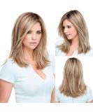 BLONDE UNICORN Strawberry Blonde Ombre Dark Root Wig for Women - Shoulder Length Straight Hair Wig with Natural Side Part - OMBRE BLONDE 2 - Buy Online on GoSupps.com