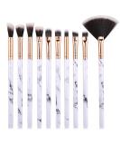 Jootuepo 10pcs Brazen Marble Makeup Brush Set - Soft Hair Eyeshadow Eyebrow & Eyeliner Brushes for Flawless Eye Makeup - Buy Online on GoSupps.com