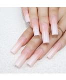IMSOHOT Gradient Pink Extra Long Square Press on Nails - Nude False Acrylic Glue on Nails for Women and Girls | DIY C-001 - Buy Online on GoSupps.com