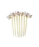 SG Store Flower Hair Comb - Rhinestone Wedding Bridal Headpiece | Decorative Hair Accessory for Women & Girls | Purple Hairstyle Enhancer - Buy Online on GoSupps.com