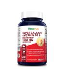 NusaPure Super Calcium 1300mg with Vitamin D3 & Bioperine | 240 Veggie Caps | Non-GMO & Gluten-Free - Buy Online on GoSupps.com