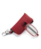 MMOWW Foldable Reading Glasses for Men & Women - Telescopic Anti-Blue Light Red (+1.5 Magnification) - Mini Zipper Key Trailer - Buy Online on GoSupps.com