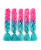Showjarlly jumbo braid artificial hair hair ombre braid extension 24 inch KanCalon hair braid extensions 5 pieces for crochet twist lichen hair box braid for braid peach/navy blau# 61cm-24zoll (5 Pack) peach/marine blau - Buy Online on GoSupps.com