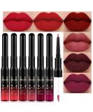 evpct 6Pcs Dark Red Matte Lip Liner Pencil and Liquid Lipstick Makeup Set for Women labiales mate 24 horas originales matte larga duracion long lasting 24 DNM Permanent Lipstick 24 Hour with Lip Liner 6 Count (Pack of 1) Set-B01 - Buy Online on GoSupps.com