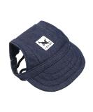Dark Blue Baseball Cap for Pets - Adjustable Sun Protection Cap for Dogs with Ear Holes & Chin Straps - Ideal for Outdoor Summer Adventures - Buy Online on GoSupps.com