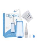 CROING Nasal Wellness Set: 40 Salt Sachets 300ml Neti Pot & 50ml Nasal Spray - Effective Nasal Rinse & Cleaning Solution - Buy Online on GoSupps.com