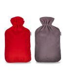 Hot Water Bottle Cover 2 Pack - Fluffy Coral Fleece for 2L Bottles in Grey & Red - Anstore - Buy Online on GoSupps.com