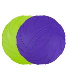 Vivifying Frisbee Dog - 2-Pack 15cm Natural Rubber Dog Frisbees for Land & Water (Green + Purple) - Ideal for Fun & Play - Buy Online on GoSupps.com