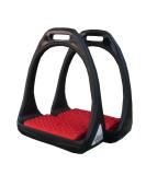 Compositi Plastic Reflex Stirrup - Flexible Wide Tread Black/Red for Equine Performance - Buy Online on GoSupps.com
