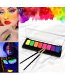 Buy Karlor UV Neon S ichskar - 8 Fluorescent Colors & Brushes for Body Painting | Fluorescent Water-Soluble Makeup | Glows Under Black Light - Buy Online on GoSupps.com