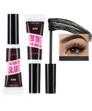 2-Pack Tinted Eyebrow Mascara Gel Set - Waterproof Long Lasting & Cruelty-Free Eyebrow Cream with Brush | Thickening Tint 0.8 Fl Oz (03# BLACK - Buy Online on GoSupps.com