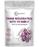 Pure Trans-Resveratrol Powder with Natural Vitamin E, 5 Ounce, 2 in 1 Formula, Micronized Powder for Better Absorption, Premium Resveratrol Supplement, Super Antioxidant, Vegan Friendly - Buy Online on GoSupps.com