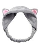 Cute Grey Cat Ears Headband - Hair Wear for Makeup, Shower, and Face Washing - Buy Online on GoSupps.com