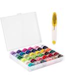 Xiphum 37Pcs Premium Bobbins Set with 36-Color Sewing Threads and Scissor - Compatible with Bro-Ther/Ja-Nome/Elna/Baby-Lock/Sin-ger - Buy Online on GoSupps.com