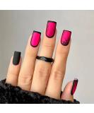 Halloween Fake Nails - Short Square Spiderweb Designs - Pink & Black Press on Nails for Women and Girls - Buy Online on GoSupps.com