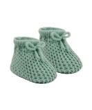 Newborn Baby Knitted Mesh Booties - Soft & Cute Sage Green Bootees for Boys & Girls (NB-3 Months) S401 - Buy Online on GoSupps.com