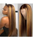 Bele Ombre 4/27 22 inch Straight Human Hair Wig | 13x6 T-Part Lace Front | Brazilian Glueless Wig for Black Women - Buy Online on GoSupps.com
