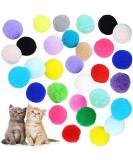 VOVIGGOL 30pcs Cat Toy Balls - 3CM Soft Pompom Balls in 10 Colors for Indoor Cats | Interactive Quiet Play & DIY Crafts - Buy Online on GoSupps.com