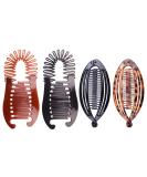 Nifocc Interlocking Banana Combs Stretch Flexible Hair Combs Clips Fishtail Ponytail Holder Clips for Women and Girls 4 Pcs Brown and Black - Buy Online on GoSupps.com