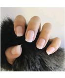 Fairvir 24pcs French Nails - Short Press-On Natural False Acrylic Nail Art Tips for Daily Use | Perfect Fake Nails for Women & Girls - Buy Online on GoSupps.com