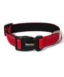 Lonto Durable Nylon Dog Collar - Size L Soft Padded 360 Reflective Click Closure Metal Ring - Red - Buy Online on GoSupps.com