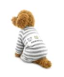 Zunea Striped Cotton Pajamas for Small Dogs & Cats | Cozy Autumn Dog Clothing & Outfits - Size M Gray - Buy Online on GoSupps.com
