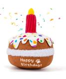 Verla Dog Birthday Cake Plush Squeaky Toy - Perfect Gift for Celebrating Your Pet's Bday - Ultra-Soft and Pet-Safe Fabric - Ideal for Puppy, Cat, and Dog Christmas presents - Brown - Buy Online on GoSupps.com