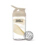 Shape Republic BlenderBottle - 500ml BPA-Free Protein Shaker & Water Bottle with Blender Ball | Gold | Perfect for Smoothies & Measured Ingredients - Buy Online on GoSupps.com