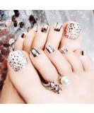 Fairvir 24pcs Silver Mirror Acrylic False Toenails - Full Cover Sequins for Women & Girls | International Shipping - Buy Online on GoSupps.com