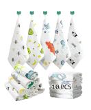 Caiery 10pcs Baby Muslin Washcloths - Soft Face Towels for Newborns | Sensitive Skin Baby Washcloth Set - Shower Gift | 11.5x11.5 inch (29x29cm) Multicolor - Buy Online on GoSupps.com