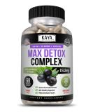 Kaya Naturals Max Detox 60 Capsules - 100% Natural Body Cleanse Supplement with Pure Herbal Ingredients to Remove Toxins & Boost Metabolism - Vegan & Non-GMO - Buy Online on GoSupps.com