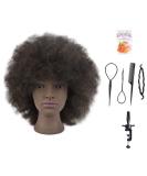 Styling Head for Afro Hair - 25cm 100% Real Hair | Professional Hairdresser Tool with Free Clamp - Shop Now! - Buy Online on GoSupps.com