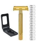 Uraqt Vintage Stainless Steel Safety Razor for Men - 2-Blade Head 10 Blades Travel Case & Mirror - High-Quality Wet Shaving Experience - Buy Online on GoSupps.com