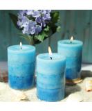 Ocean Scented Immeiscent Aromatherapy Pillar Candles - Set of 3 | Long Lasting Blue Mottled Layered Candles for Home, Spa, Restaurant | 50+ Hours Burn | 3x4 inches - Buy Online on GoSupps.com