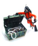 Buy Mesee Fish Tank Ornament - Diver Treasure Hunter & Treasure Chest Decoration for Aquarium - Vibrant Orange Action Decor - Buy Online on GoSupps.com