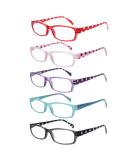 5 Pack Women's Blue Light Blocking Reading Glasses - Anti UV Multicolor 1.25x - Clear Vision & Comfort - Buy Online on GoSupps.com