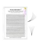 NAGARAKU 6D Volume Premade Fans Eyelash Extensions 0.07mm C Curl 9-14mm Mix Clusters Russian Pre Fanned Matte Black - Buy Online on GoSupps.com