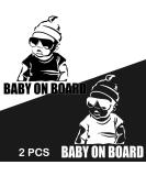 Flywave Baby On Board Sticker | 2 Waterproof Car Decals | 15x15 cm Sun Protection Baby Safety Stickers - Buy Online on GoSupps.com