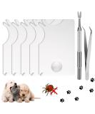 Tick Remover Tools for Dogs 5 pcs Tick Remover Card with Magnifying Lens Stainless Steel Tick Tweezers and Tick Hook Set for Dogs Cats Humans Horses and Other Pets - Buy Online on GoSupps.com