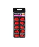 GlamUp Paris False Nails - Full Cover Almond Shape - Easy to Use 100 Pieces No. 176 Red - International Shipping Available - Buy Online on GoSupps.com