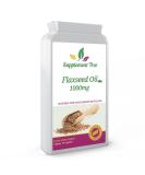 Flaxseed Oil 1000mg 90 Vegan Capsules | Cold Pressed, Rich in Omegas 3, Non-GMO | UK Manufactured - Buy Online on GoSupps.com