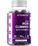 Vitamatic Iron 65 mg Gummies Supplement - 60 Vegan Gummies with Vitamin C - Buy Online on GoSupps.com