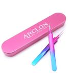 Arclon Isolation Lash Tweezers - Professional Stainless Steel Purple Tweezers for Volume Eyelash Extensions - Buy Online on GoSupps.com