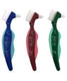 Premium Hard Denture Brush - Multi-Layered Bristles, Portable Double Sided Cleaning Brush - Denture Care (Pack of 3) - Buy Online on GoSupps.com