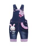 KIDSCOOL SPACE Baby Girl Jean Overalls Toddler Denim Cute 3D Bunny Outfit 6-12 Months Blue-1301 - Buy Online on GoSupps.com