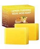 IREV Lemon Turmeric Kojic Acid Soap - Exfoliating & Cleansing Bar for Dark Spots Acne Face & Body - 200g/7OZ - Buy Online on GoSupps.com