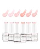 Nicedeco Rubber Base Set - 8ml 6 Colors HEMA Free Soak Off Gel for Gel Nails - International Shipping Available - Buy Online on GoSupps.com