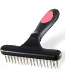 Double Row Pins Pet Grooming Rake for Dogs and Cats - Shedding and Dematting Undercoat Comb - Safe Deshedding Brush - Pink - Buy Online on GoSupps.com
