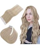 EASYOUTH Blonde Highlight Tape in Hair Extensions - 14 Inch Ash Blonde Human Hair Extensions - 40g 20Pcs - #18P613 - Buy Online on GoSupps.com